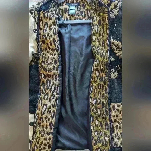 VINTAGE Ali Miles Tapestry Patchwork Jacket Animal Print Size PL - Picture 11 of 11